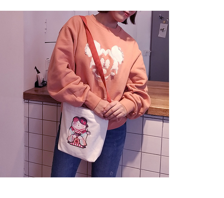 Women's Small Canvas Cartoon Preppy Style Square Zipper Crossbody Bag display picture 7