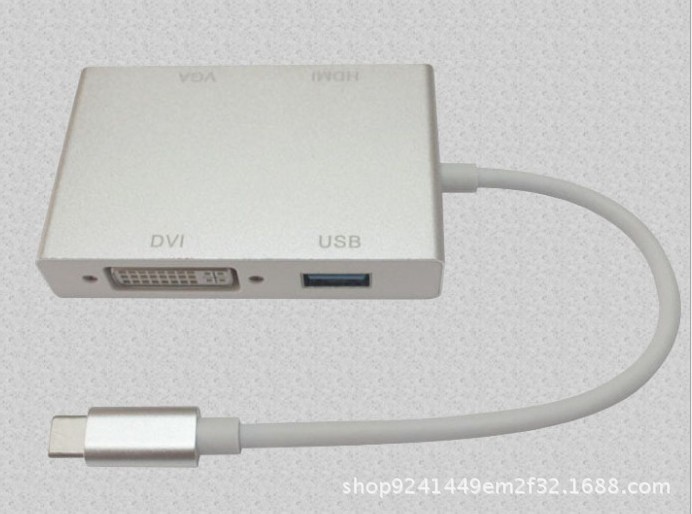 Type-c to vga hdmi dvi usb Adapter cable USB3.1 to hdmi distributor Four