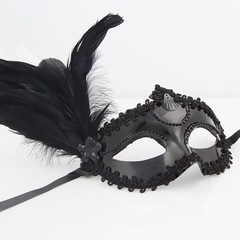 Halloween Venice Mask Costume Party Princess and Prince Feather Masks Half Face White Fun Masks