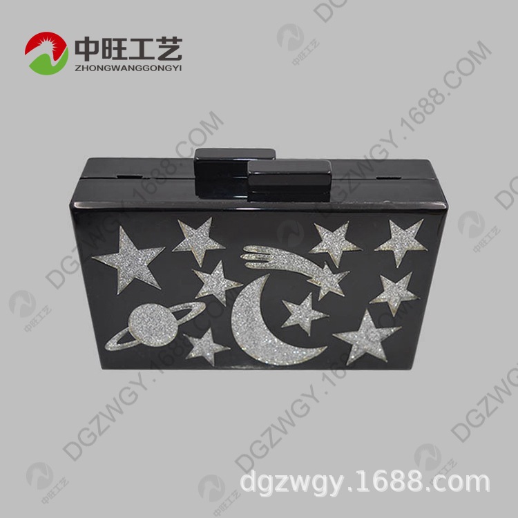 亚克力链条小方包 创意百搭亚克力晚宴包 纯手工拼接亚克力女包