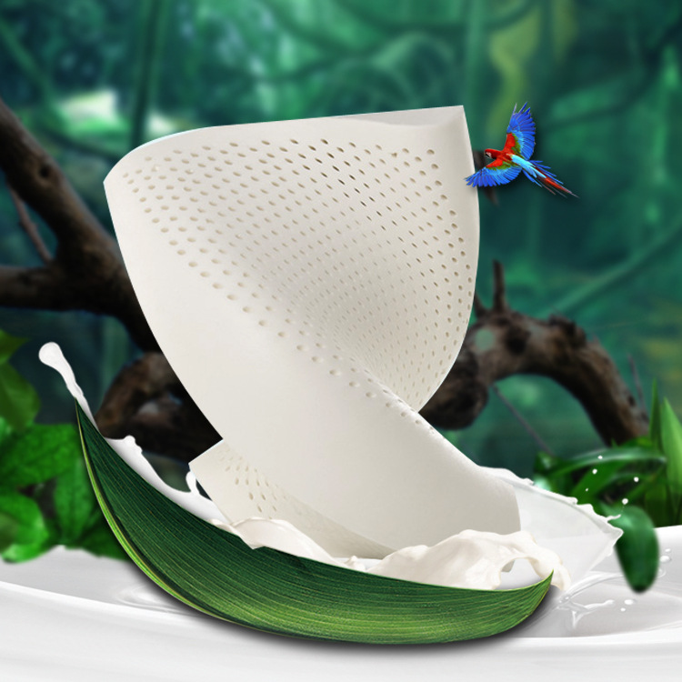 廠家直銷泰國天然乳膠枕頭高低按摩枕頸椎保健枕護頸枕芯壹件代發