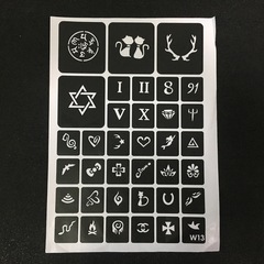 Korean semi-permanent small tattoo hollow template, fresh juice tattoo embroidery spray template, henna tattoo sticker template