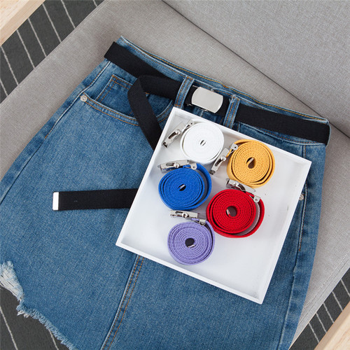 New canvas thin belt, smooth buckle student decorative belt, versatile decorative belt for gowns and dresses
