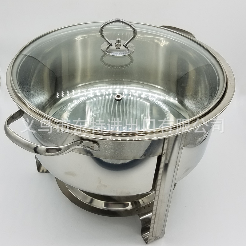 Factory direct sales of stainless steel dining stoves, straight-leg double-layer alcohol stoves, hotel and restaurant buffet stoves, hanging lid dining stoves detail image 5