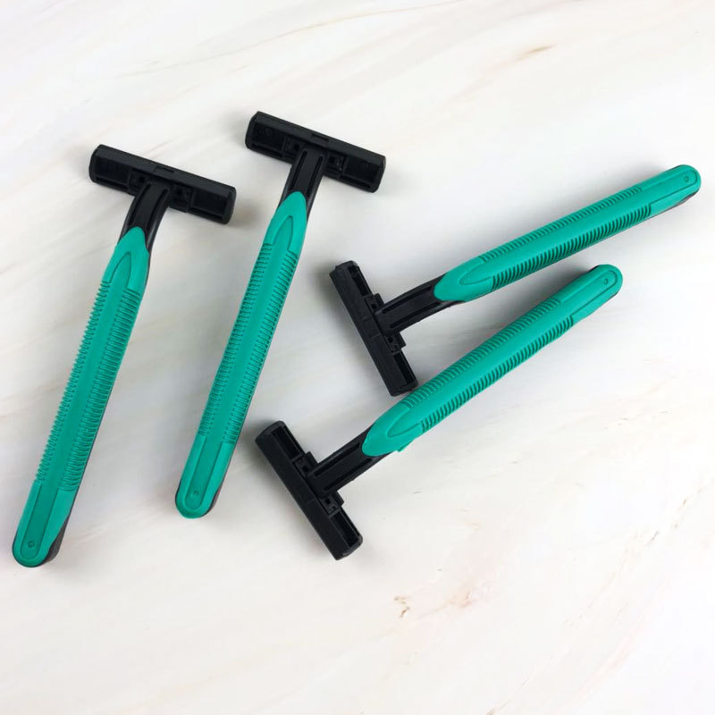 goods in stock supply Hotel disposable razor double-deck carbon steel blade Bathing Shavers Customizable