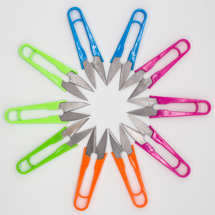 u- scissors wholesale Cross stitch Scissors sharp Antirust scissors colour Plastic sharp Yarn scissors