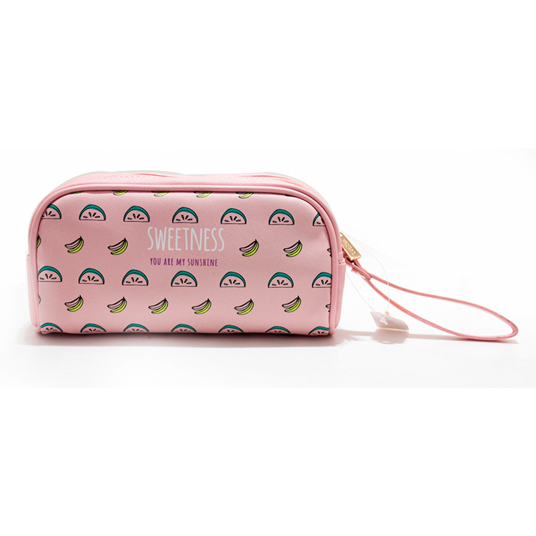 Bolsa de cosméticos de estilo fresco almohada de poliéster impresa bolsa de cosméticos personalización