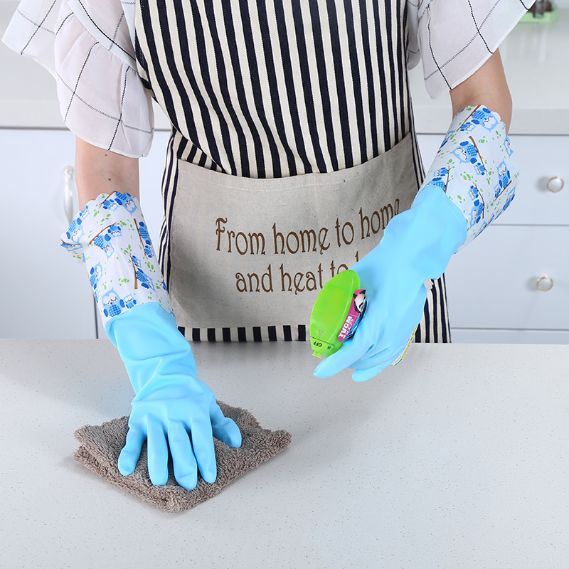厨房洗碗清洁手套洗衣加绒加厚手套家务胶皮手套家用手套乳胶手套