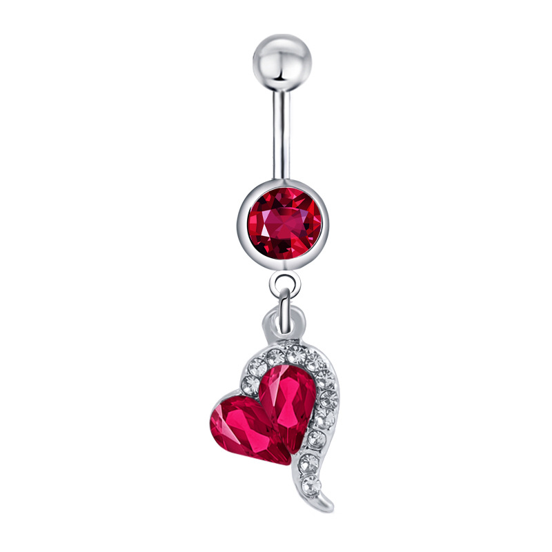 Piercing Joyería Gota De Agua Melocotón Corazón Ombligo Anillo En Forma De Corazón Moda Uña Umbilical display picture 2