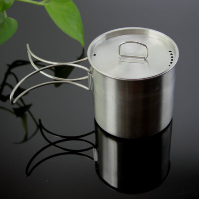 Amazon Explosive money Stainless steel 304 Camping cup With handle Folding coffee cup Stainless steel folding cup