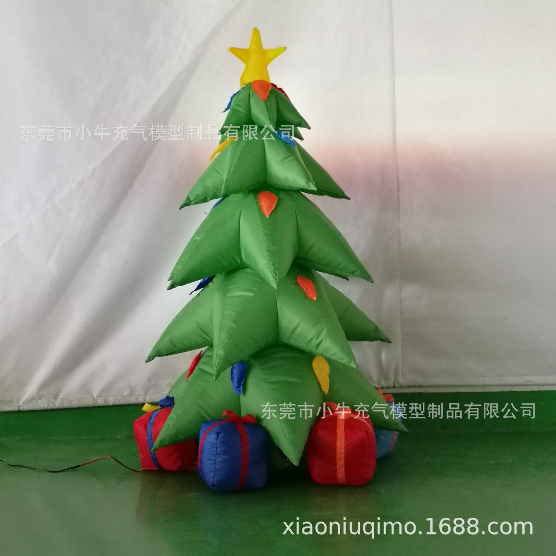 1.5m高小型充气圣诞树 圣诞装饰植物松树 仿真树活动道具可定制