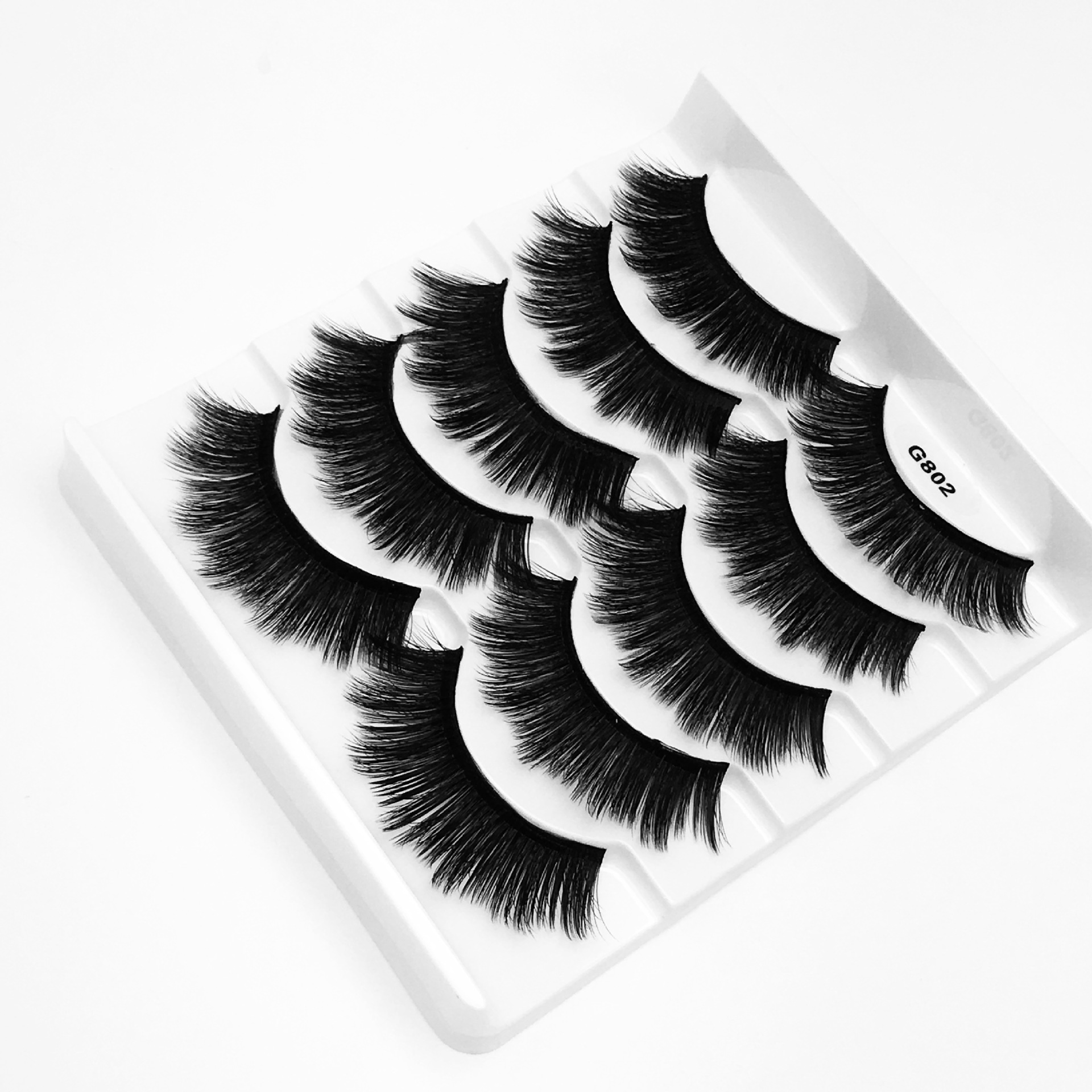 Fashion Mink Hair 5 Pairs Thick Natural Nude Makeup False Eyelashes display picture 9