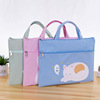 Stationery for friend, cartoon linen bag with zipper for folders, South Korea