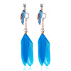 Long ethnic multicoloured earrings, accessory, European style, ethnic style, wholesale