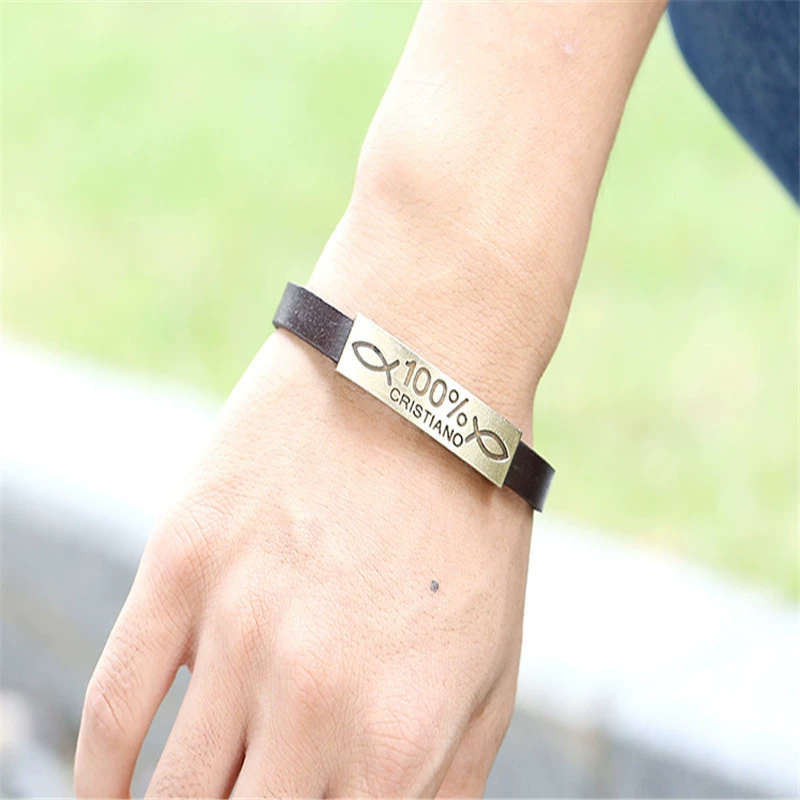 Античная бронзовая металлическая кожаная ретро bracelet, натуральная кожа