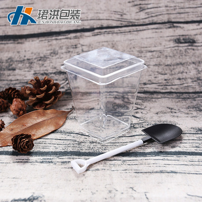 disposable With cover Pudding cup Dessert Yogurt cups Trapezoid Plastic Mousse Cup Sawdust Cup Tiramisu
