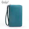 Card holder with zipper, capacious wallet, genuine leather, factory direct supply