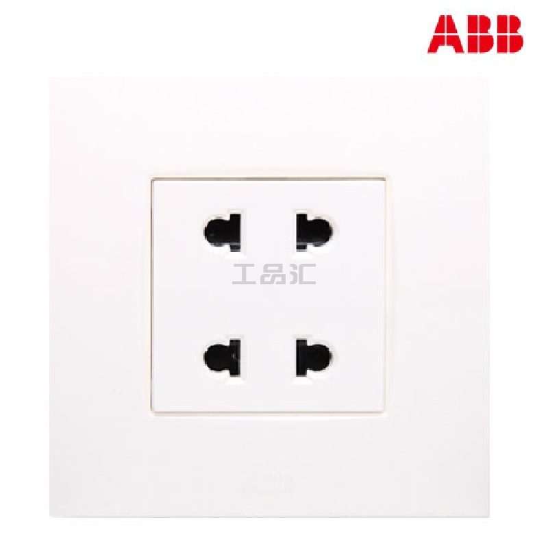 ABB 开关插座 由艺/象牙白/两位扁圆两用插座；AU21244-WW