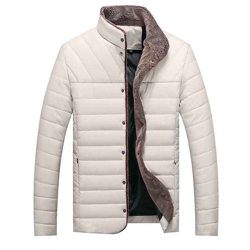 Men’s Cotton-Padded Coat Stand Collar Slim Fit Warm