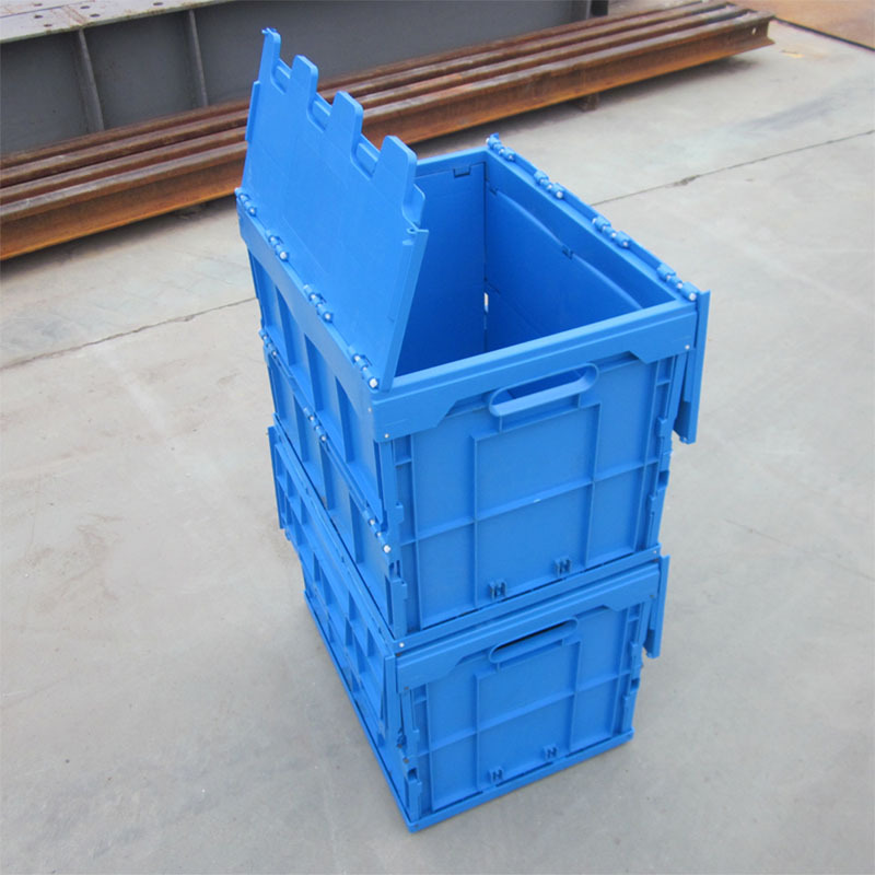 供应折叠箱 400*300*325塑料折叠箱 PP带盖折叠物流箱