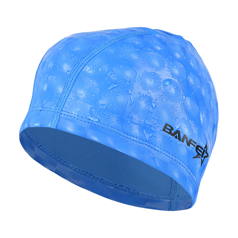 Banfi Brand Flash PUCoated Swimming Cap Water Cube Comfortable Swimming Cap Adult Unisex Swimming Cap