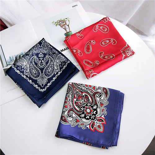 Cashew style 70 small square scarf small silk scarf for women spring, autumn and summer versatile Korean style headscarf work professional scarf wholesale