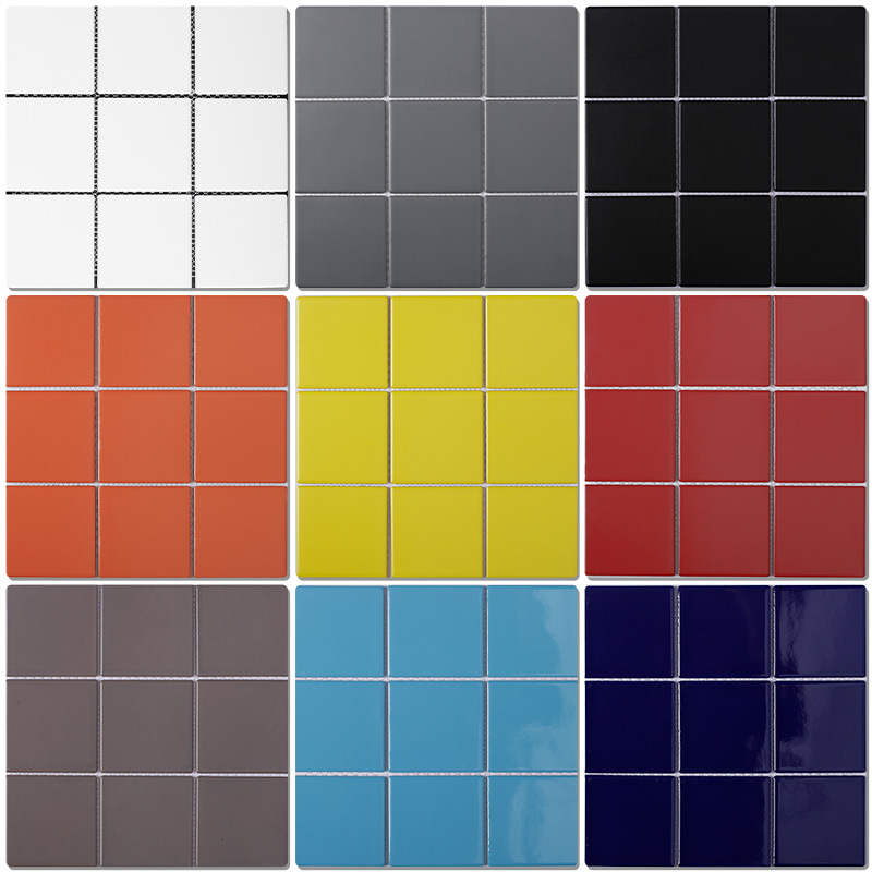 北欧马赛克300 厨房小白砖卫生间九格子砖彩色圆角墙砖厂家直销