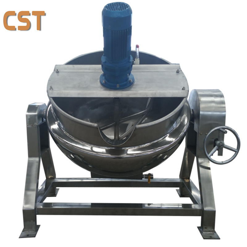 电加热蒸煮夹层锅 蒸汽加热夹层锅 可倾式带搅拌式夹层锅