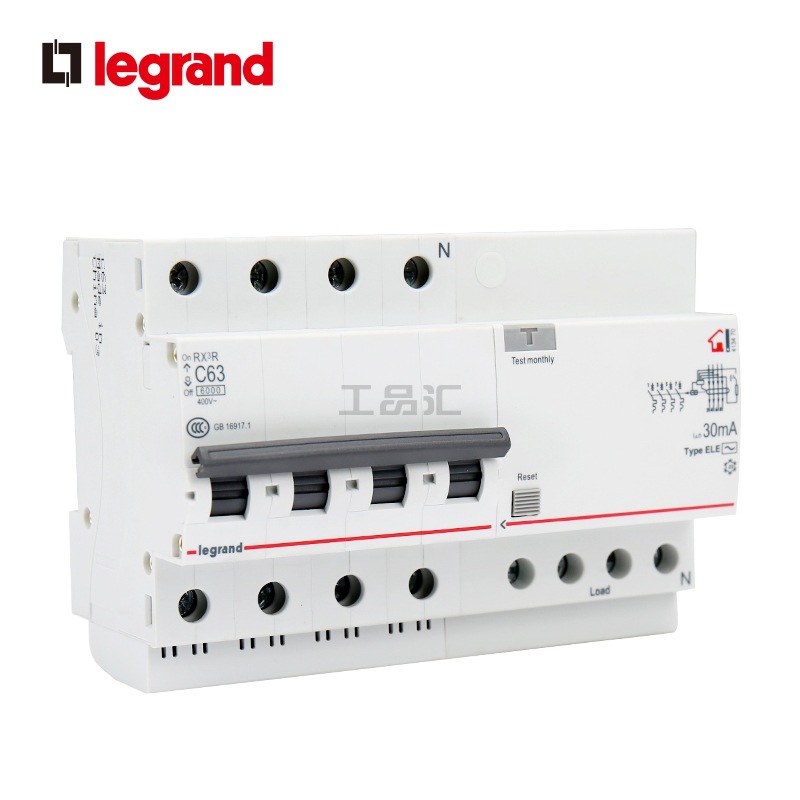 罗格朗 剩余动作电流断路器,4.5kA-电子式AC型-4P D63,100mA；RX