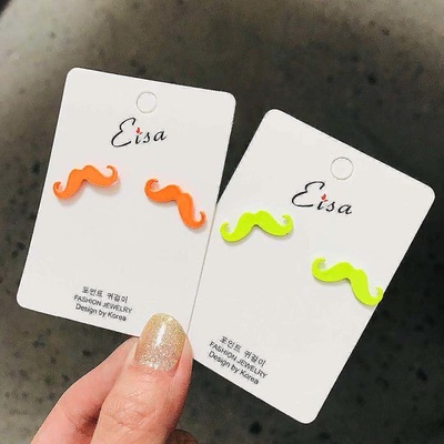 Korean Edition fashion Dongdaemun new pattern Sweet personality colour Beard Ear Studs Earrings Simplicity Earrings