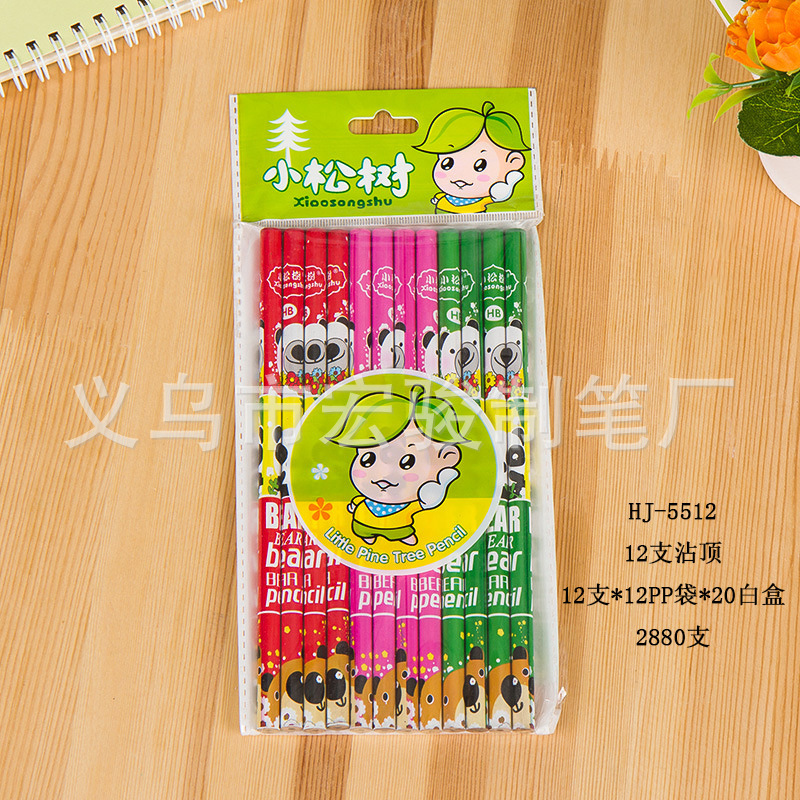 We supply high-quality coated pencils of our own brand, the Little Pine Tree series. Customized erasers are available for export and are environmentally friendly without cores detail image 3