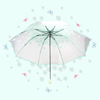 Umbrella. Fold umbrella fully automatic umbrella transparent umbrella cherry blossom transparent three -fold umbrella folding umbrella female Korean cherry blossom umbrella