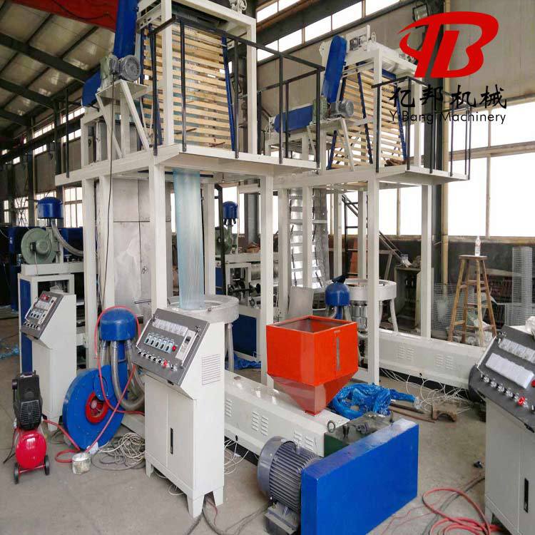 SJL无噪音立式风冷吹膜机双层捆扎绳带线