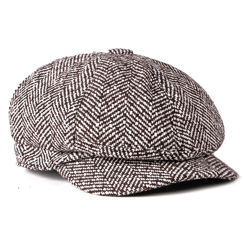 Autumn/Winter Knitted Wool Hat for Girls, Korean Style Trendy British Fashion Octagonal Hat, Men's Beret Hat, Duck Bill Hat, Painter's Hat