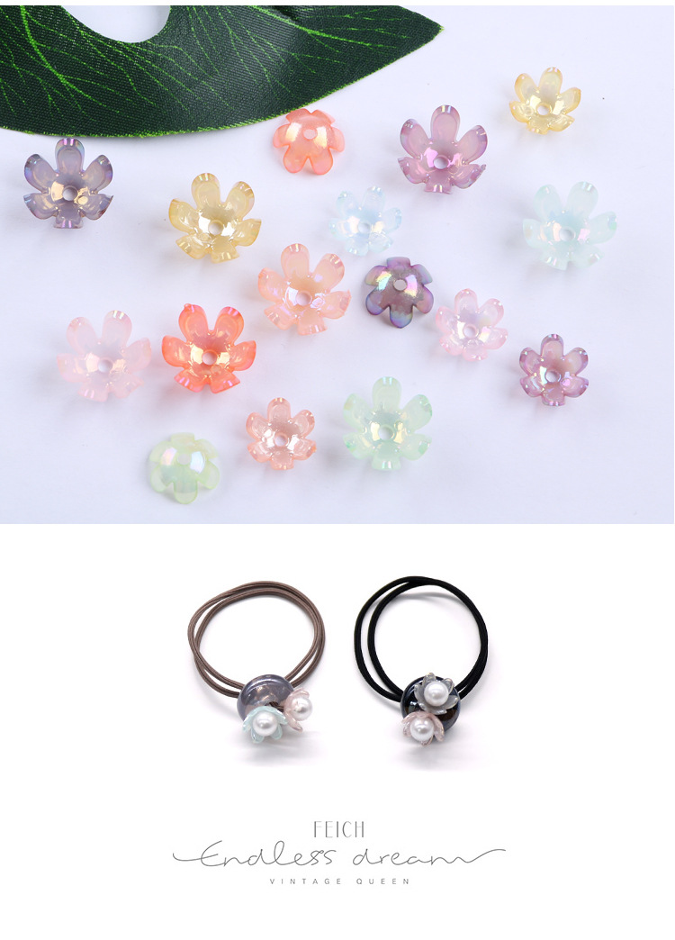 Direct sales from the manufacturer of medium-sized and small-sized acrylic six-prong flower-shaped beads, diy handcrafted beads, and glossy flower support beads detail image 9