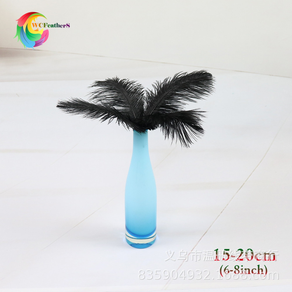温册羽毛厂家定制原支小鸵鸟毛布边服装裙摆装饰小羽毛100码起详情图8
