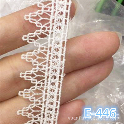 E-446新版精细细线可穿丝带涤纶丝刺绣蕾丝洋装花边DIY辅料6厘米
