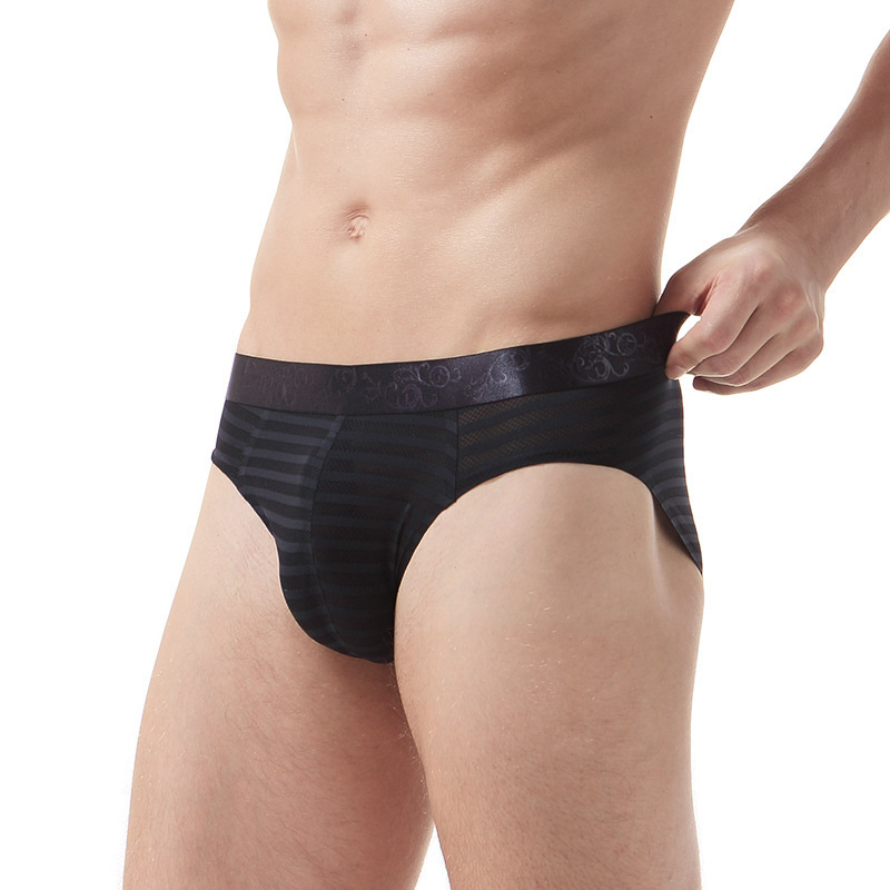 Factory direct supply men's briefs color striped pants shorts personality triangle fashion underwear