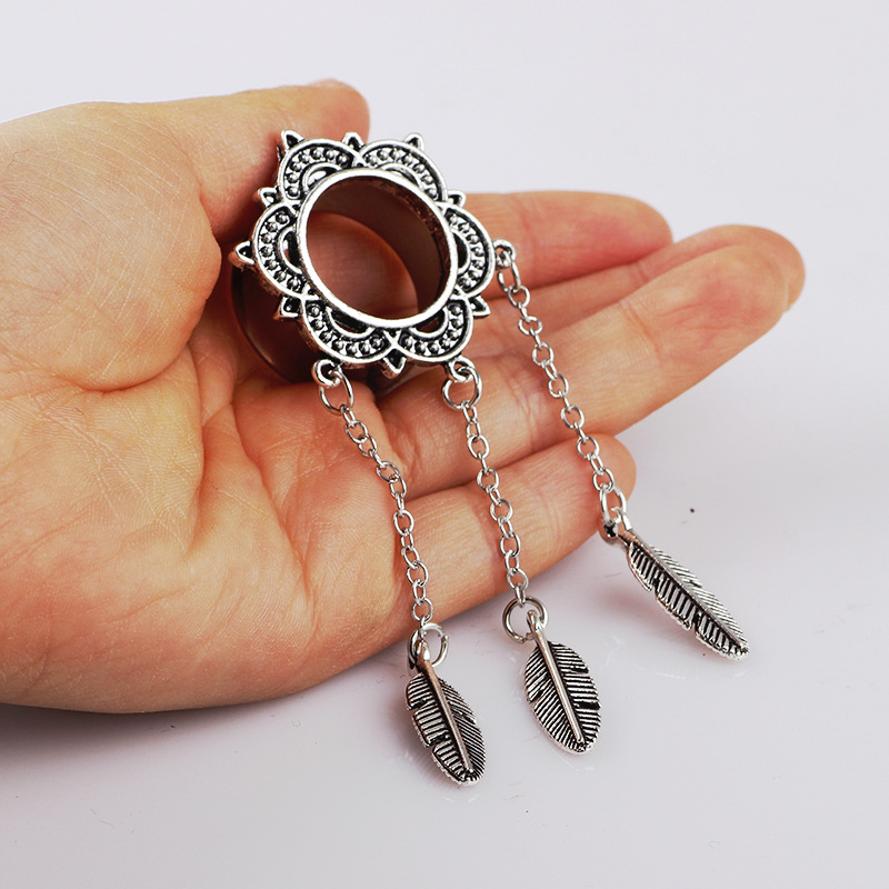 Bronze 16mm U-Shaped Leaf Ear Weights Stainless Steel Body Jewelry for Gauged Earlobes detail image 11