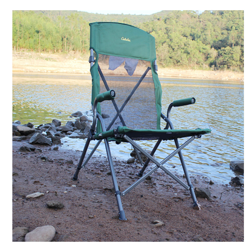 High-back outdoor leisure beach chair, mesh self-driving tour chair, high-back fishing chair, outdoor folding chair