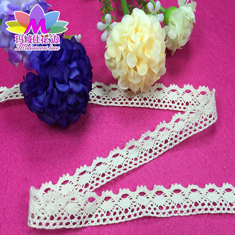 Cotton unilateral all -side all -cotton woven lace belt 3 cm white…