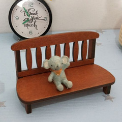 Mini Wooden Backrest Bench Cute Cartoon Ornament New Retro Wooden Photo Prop Creative Craft