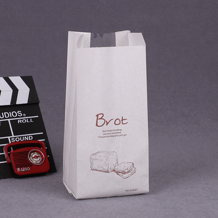 通用面包袋烘焙食品包装袋开窗土司袋牛皮纸袋糕点袋 007可印logo