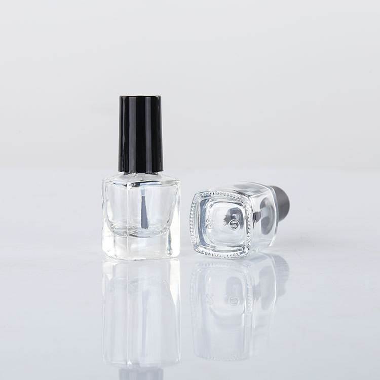 厂家批发精白料5ML8ML10ML方指甲油甲油胶玻璃瓶补漆胶水玻璃瓶