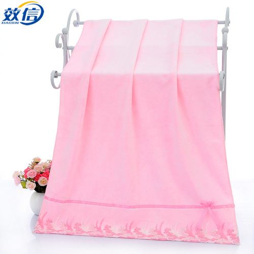 Microfiber bow lace bath towel, thickened and absorbent towel, universal for children and adults, drop shipping