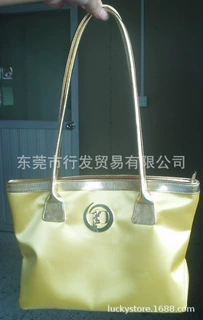 创意有型的金黄色创意时尚欧美风范的女士手提包可加印logo