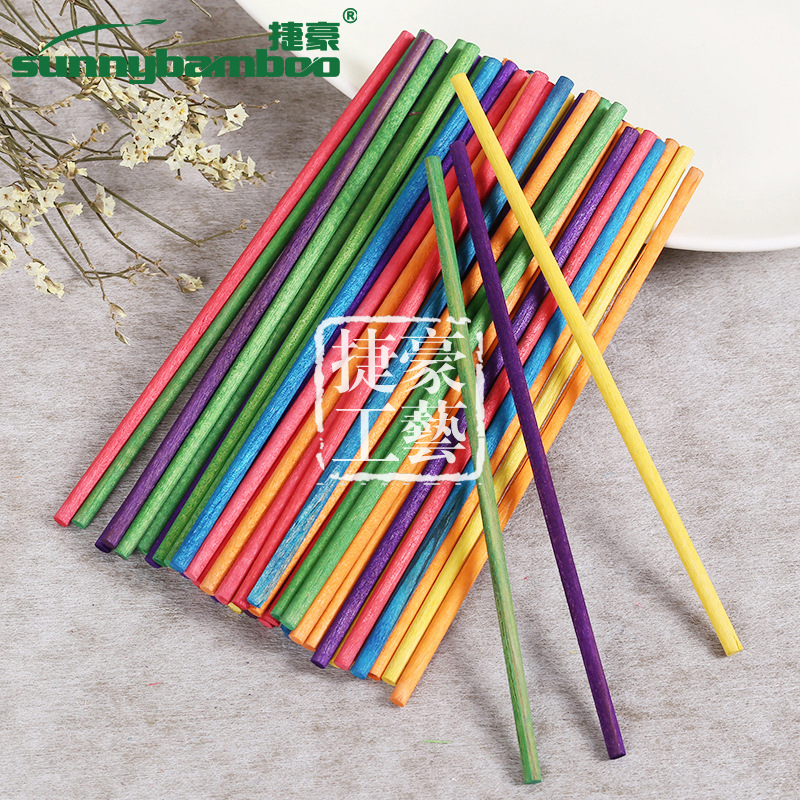 捷豪工艺原木木棒指甲美容签推平棒贴纸推平器彩色实木美甲清洁棒详情图3