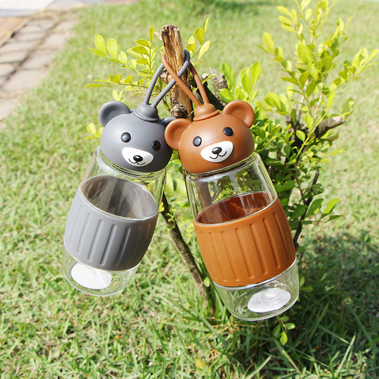 富全泰迪随手杯创意卡通塑料小熊太空壶学生水杯礼品广告杯子定制