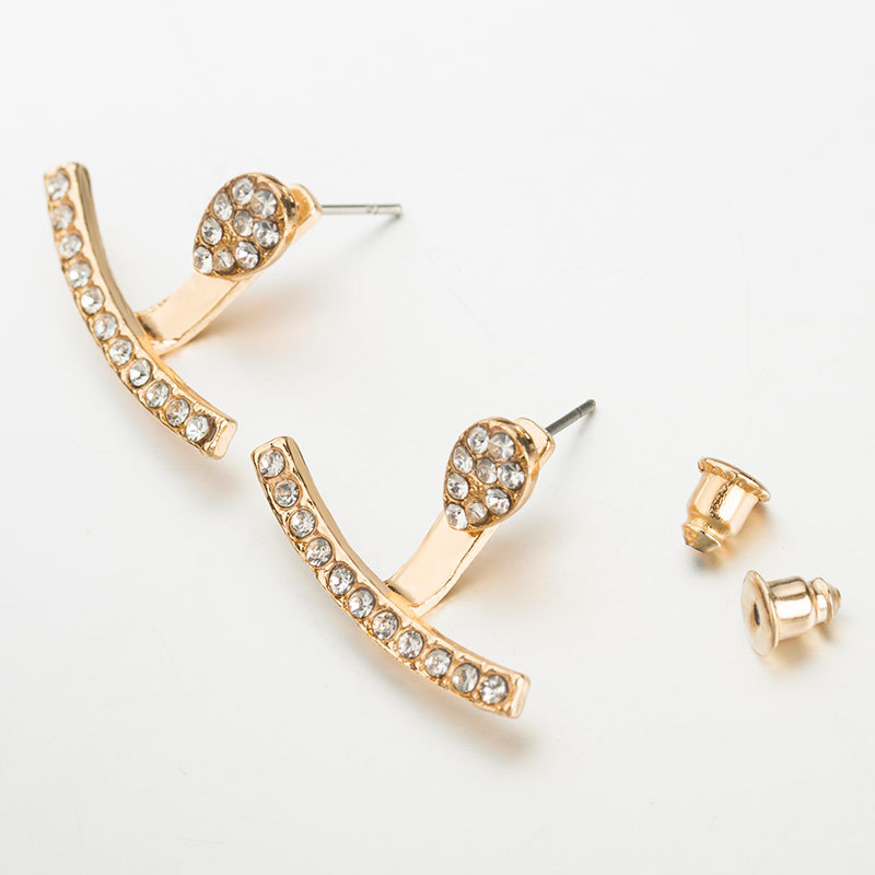Water Drop Metal Full Diamond Earrings display picture 4