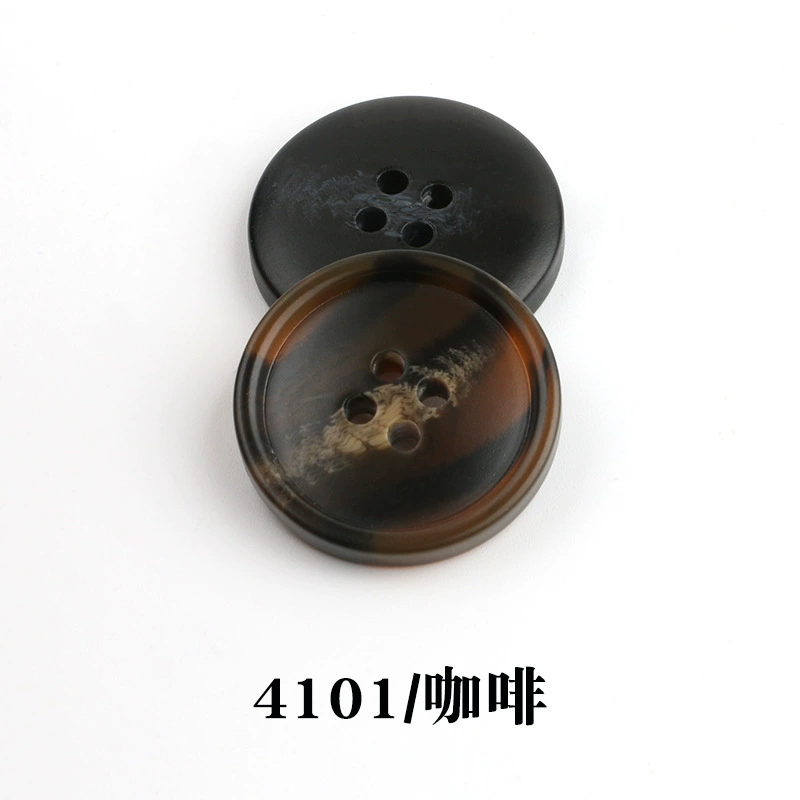 Spot wholesale resin pattern button suit button round edge four-eye coat windbreaker suit jacket button 4100